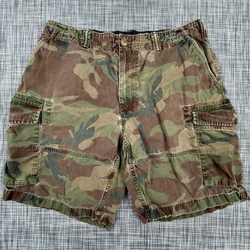 Polo Ralph Lauren Mens 34 Camo Cargo Shorts Relaxed Fit Green Brown Utility